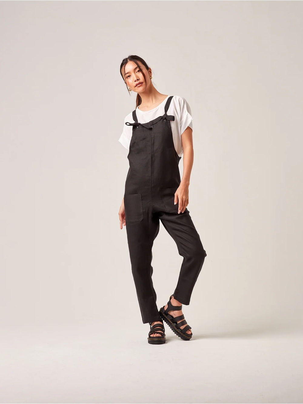 Yuki Buttons Linen Overalls